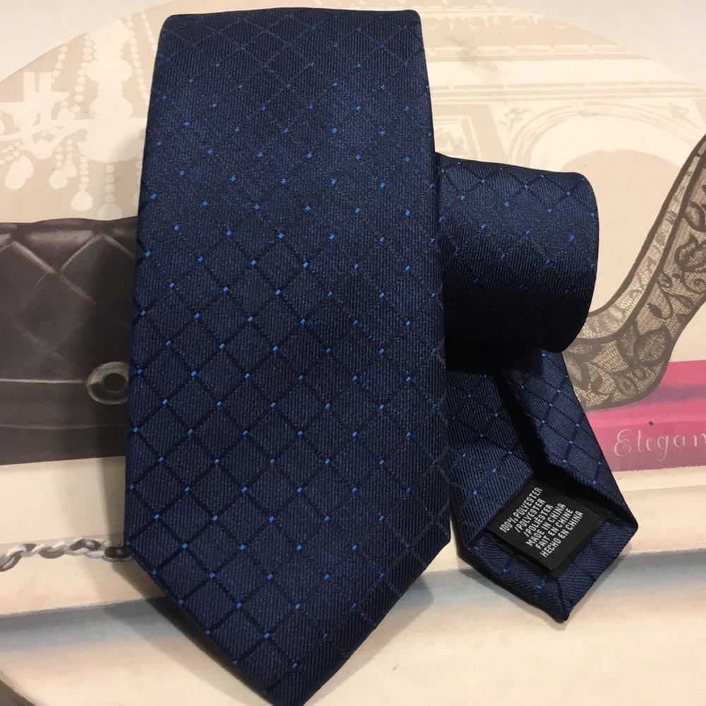 New Perry Ellis Dark Blue Ties - Picture 6 of 8